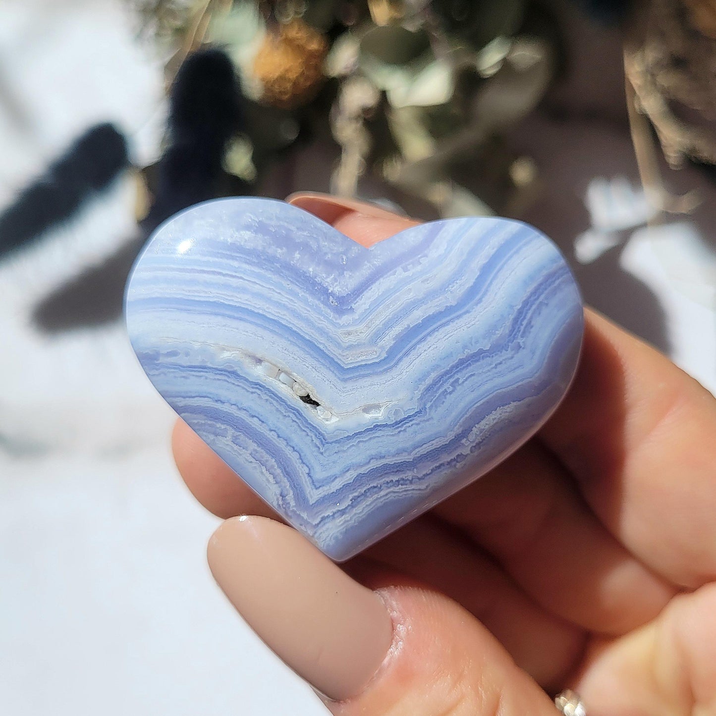 Blue lace agate // crystal heart // rare crystal // crystal healing // gifts for her