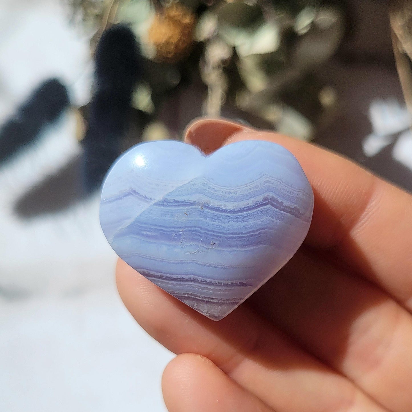 Blue lace agate // crystal heart // rare crystal // crystal healing // gifts for her