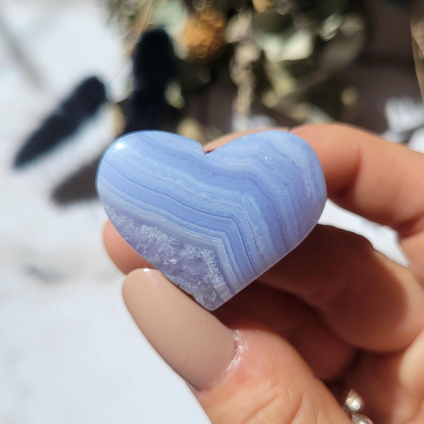 Blue lace agate // crystal heart // rare crystal // crystal healing // gifts for her