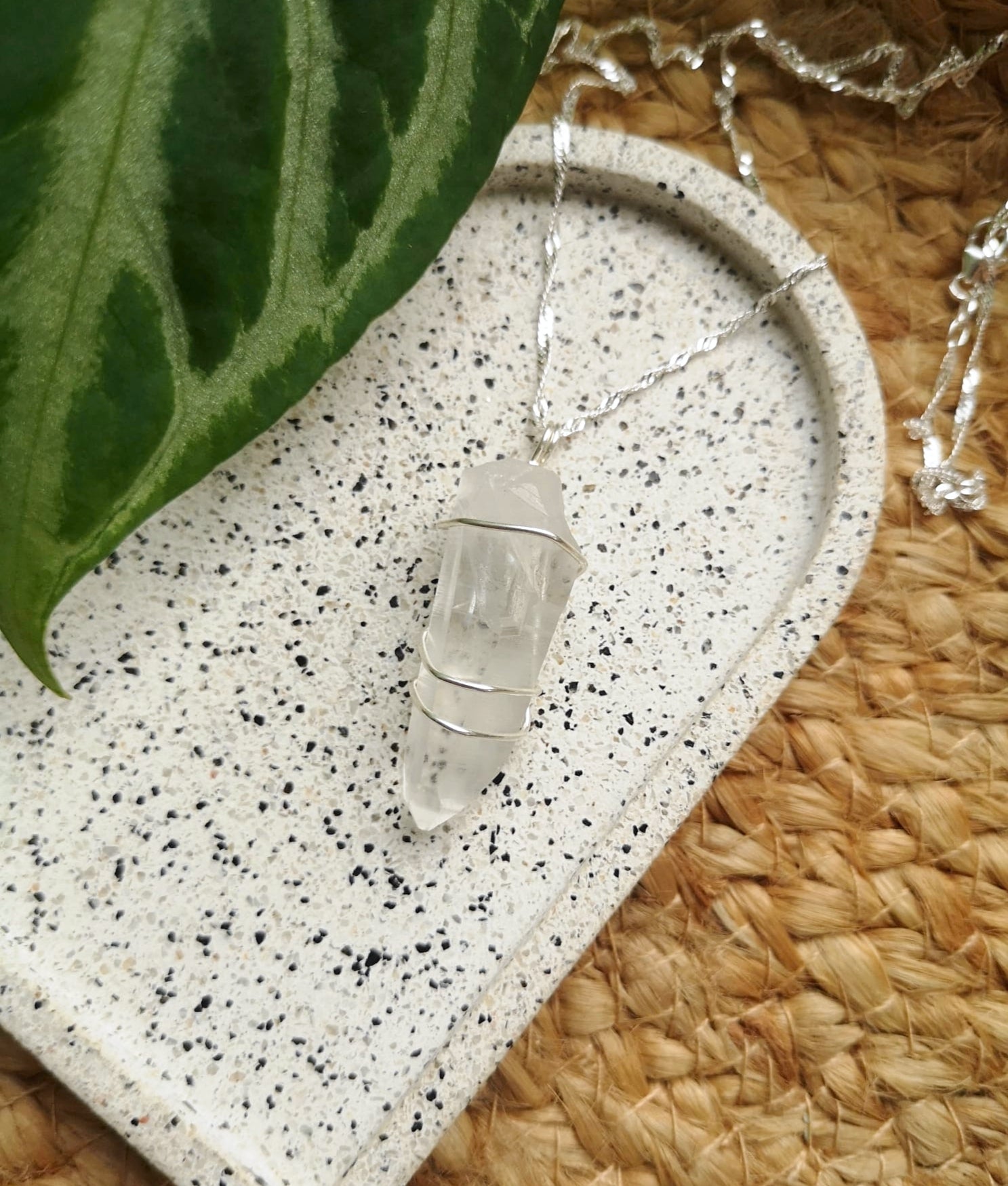 Lemurian seed quartz pendant & chain // 925-sterling-silver // hand crafted in cleethorpes