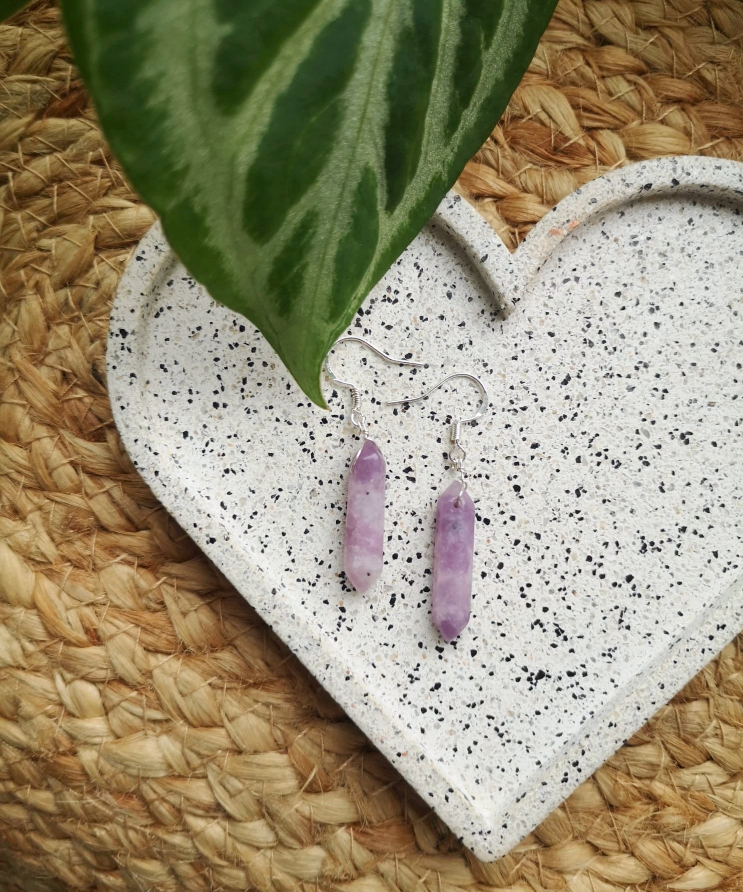 Lepidolite dangle DT earrings // 925-sterling-silver // Handmade in cleethorpes