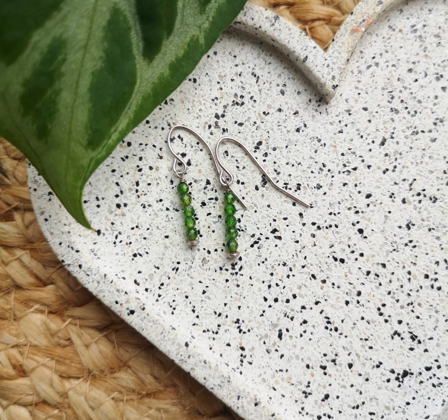 Chrome diopside // 925 sterling silver earrings // hand crafted in Cleethorpes, UK