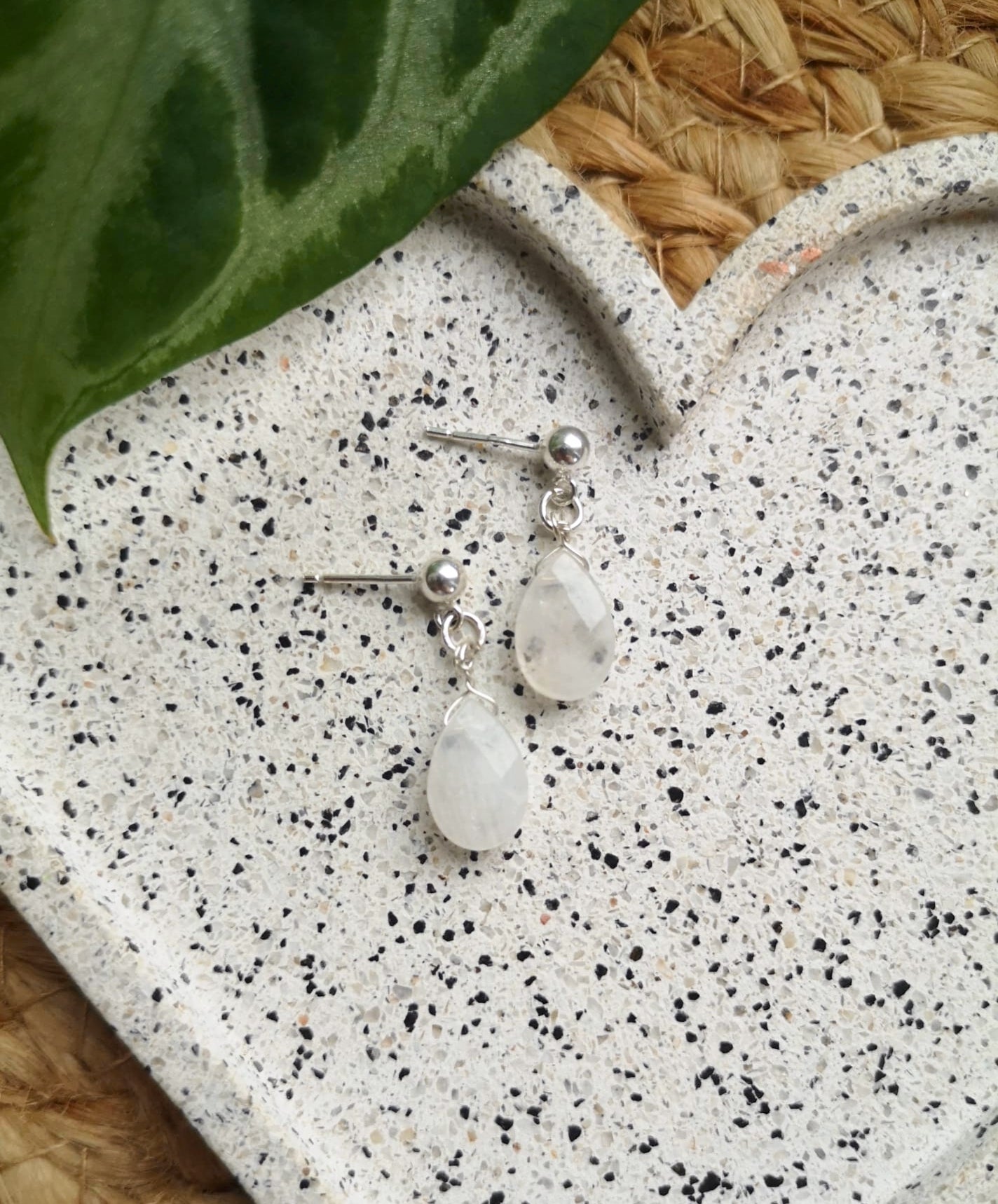 White moonstone // 925 sterling silver earrings // hand crafted in Cleethorpes, UK
