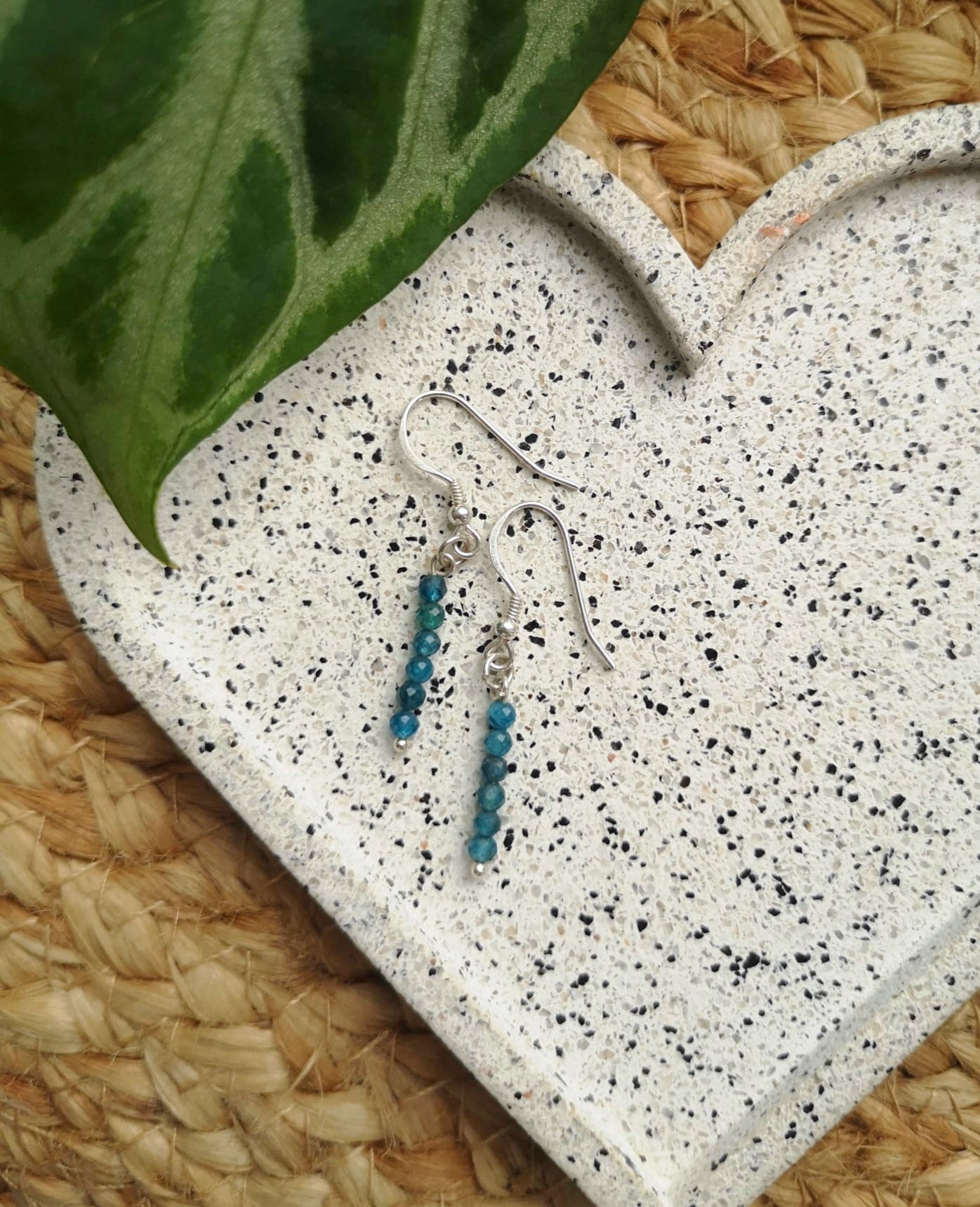Faceted apatite // 925 sterling silver earrings // hand crafted in Cleethorpes, UK