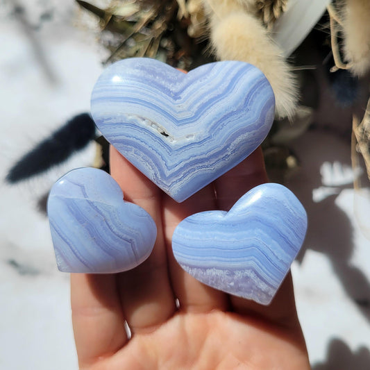 Blue lace agate // crystal heart // rare crystal // crystal healing // gifts for her