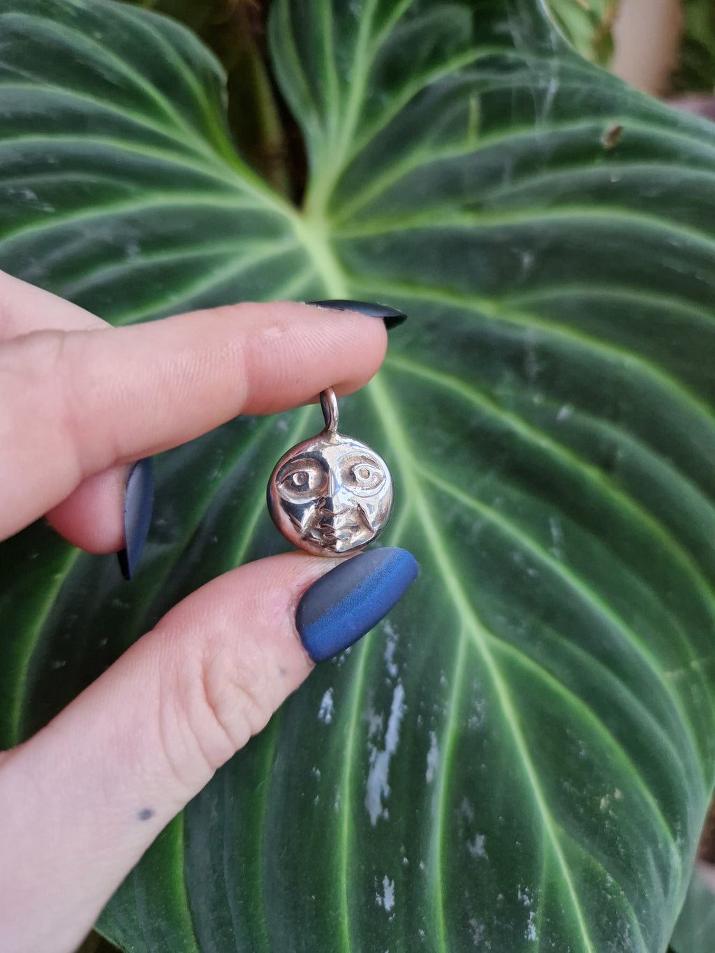 celestial pendant //  925 sterling silver // moon face pendant //  Handmade in Cleethorpes
