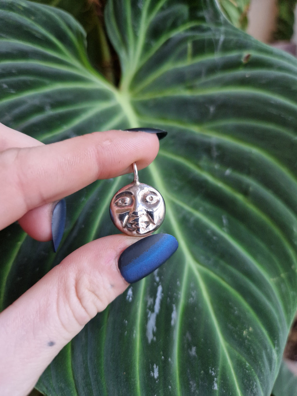 celestial pendant //  925 sterling silver // moon face pendant //  Handmade in Cleethorpes