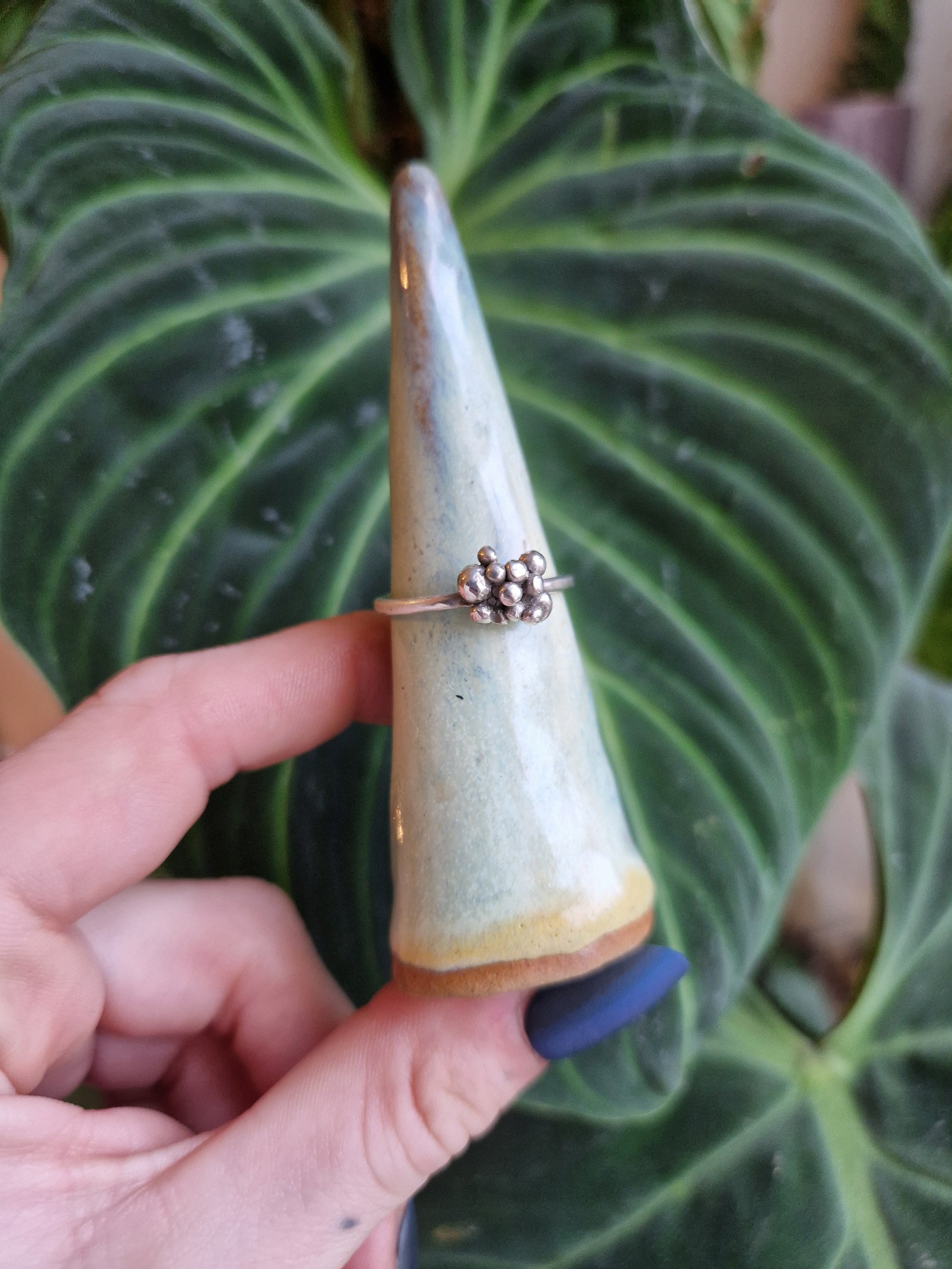 popcorn ring // 925 sterling silver // Size R