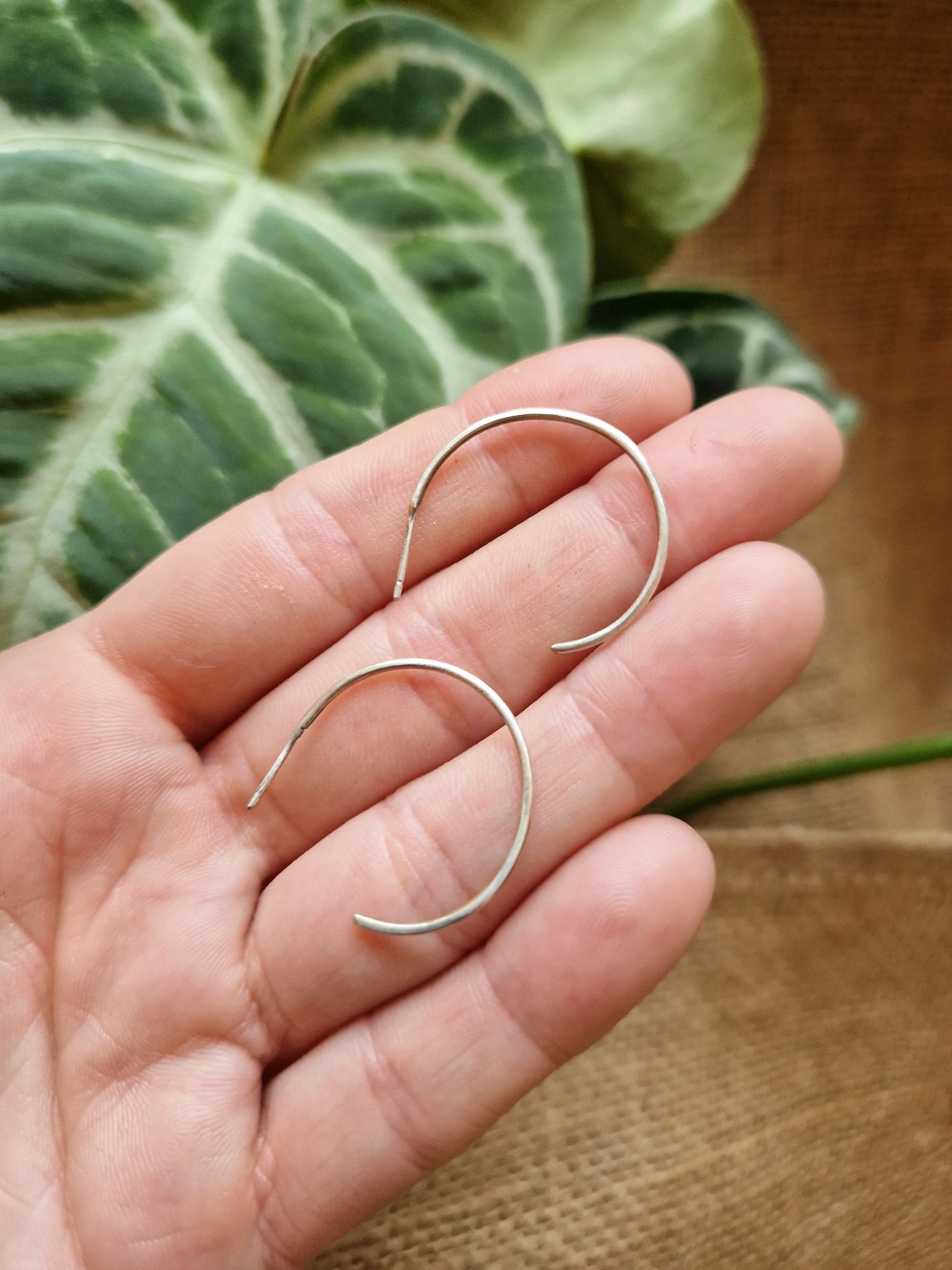 light weight sterling silver hoop earrings // 925 sterling silver //  Handmade in Cleethorpes