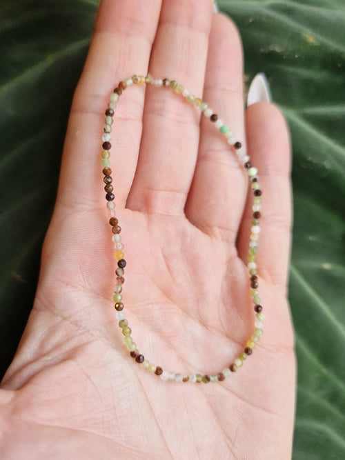 2mm faceted chrysoprase bracelet // stacking bracelet