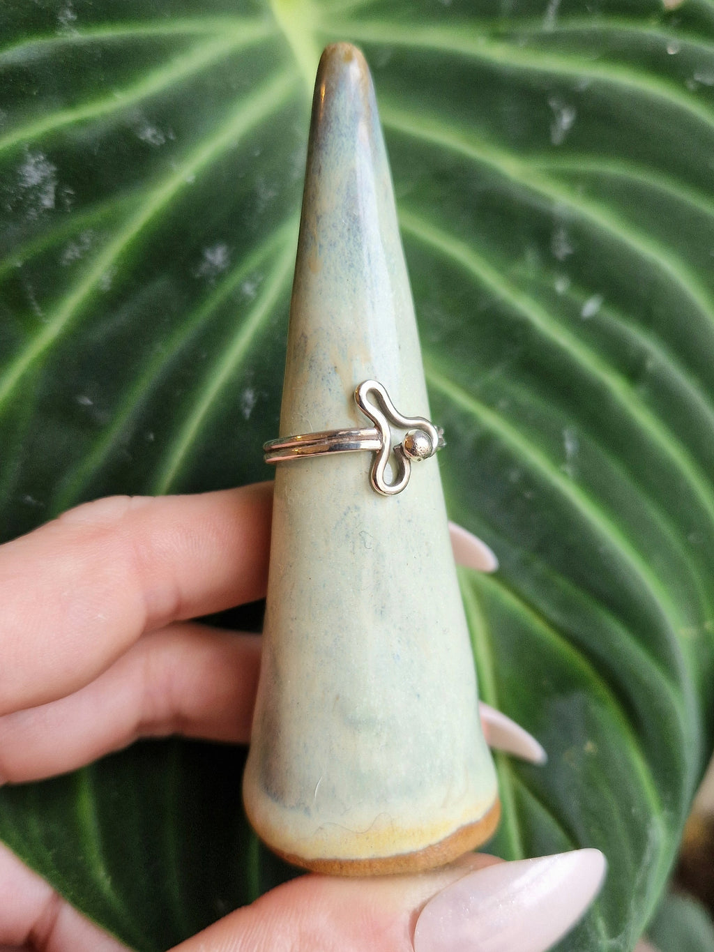 Abstract sterling silver ring // UK size O