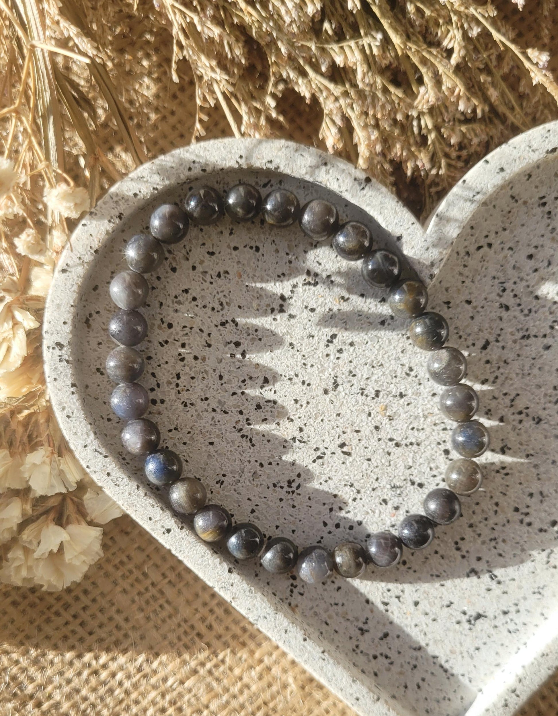natural sapphire beaded bracelet 6mm