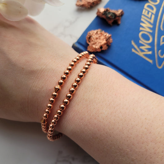 Natural copper beaded bracelet // custom made // natural healing bracelet // healing gift // recovery gift