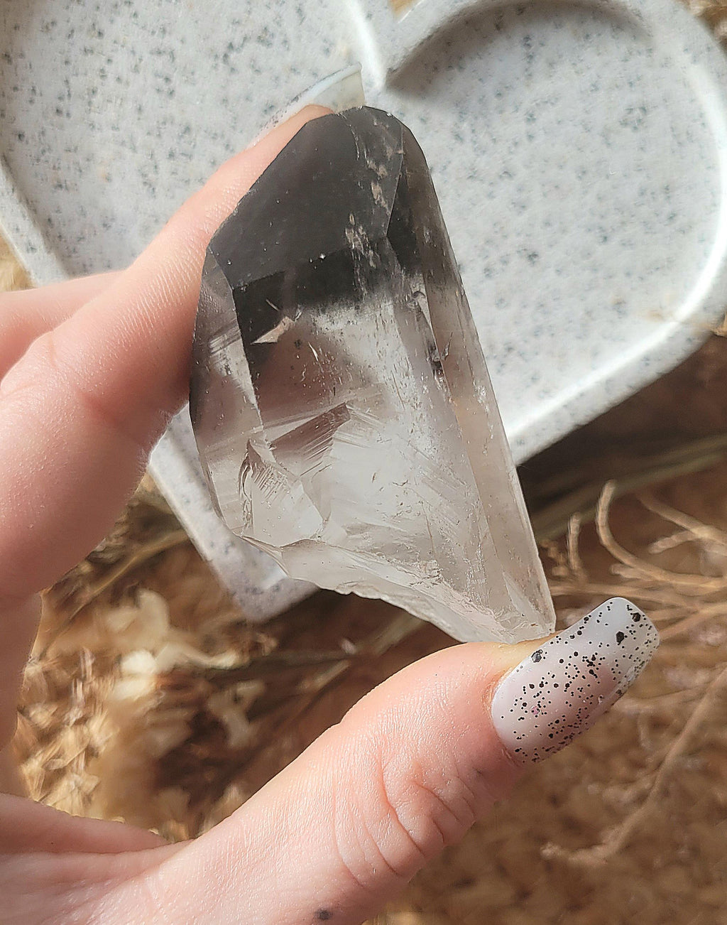 New find silver phantom lemurian seed quartz // included lemurian quartz// approx 5.9cm