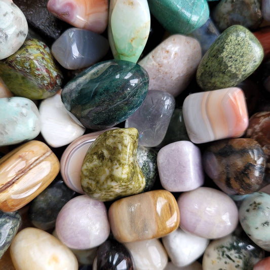 Tumbled stone mystery scoop // ethically sourced crystals // cleansed and blessed