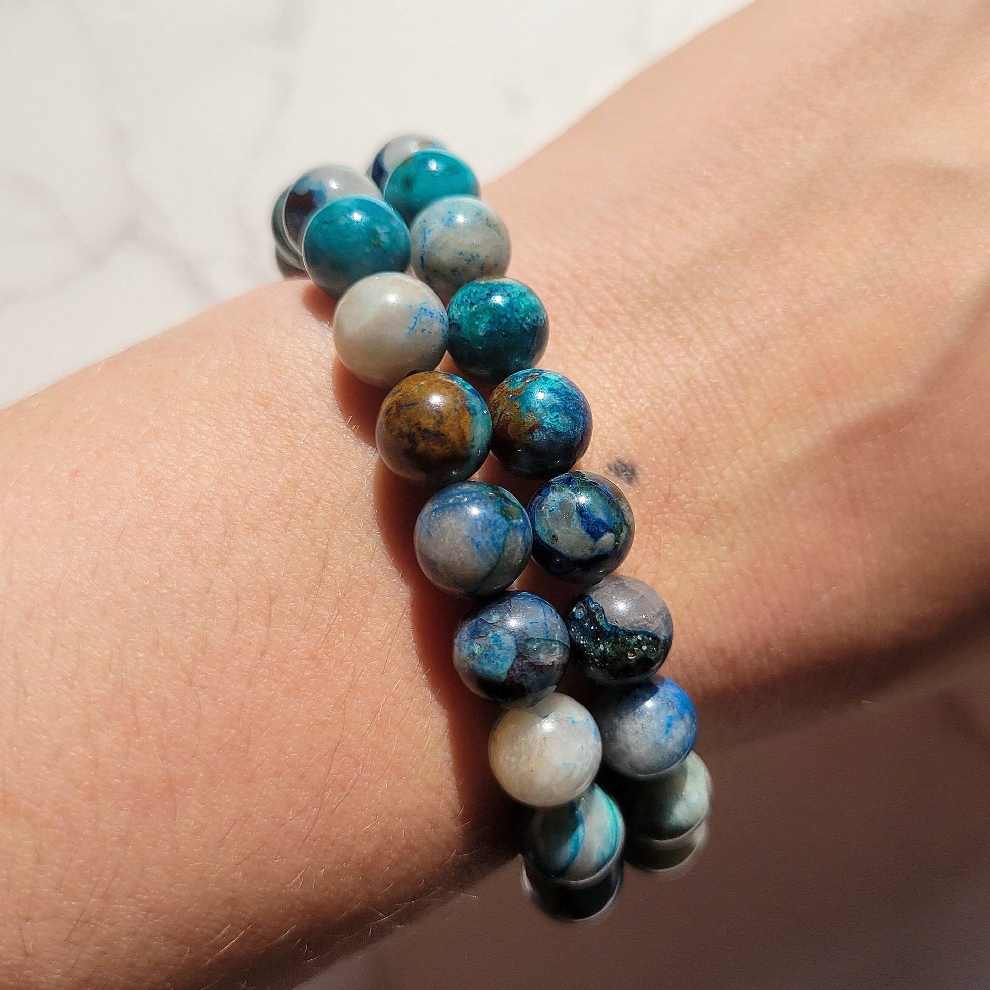 natural shattuckite bracelet // 8mm beads // beaded bracelet