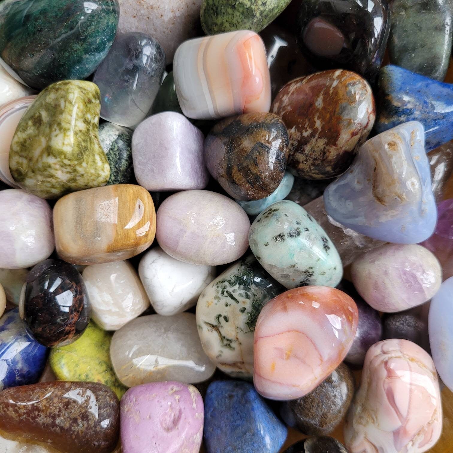Tumbled stone mystery scoop // ethically sourced crystals // cleansed and blessed