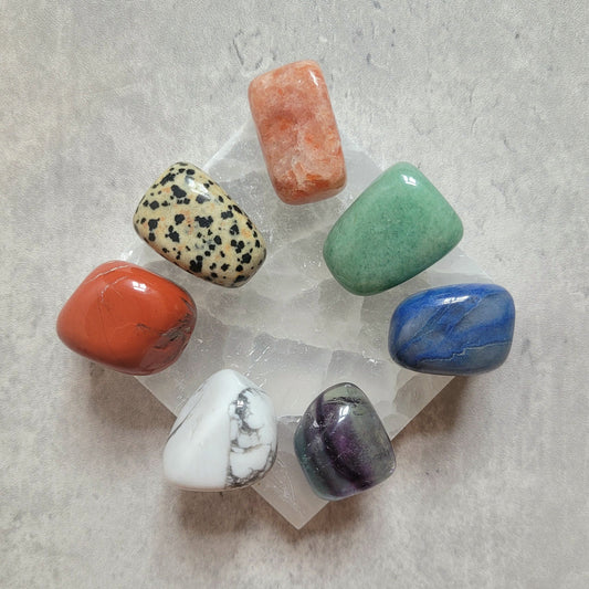 7 chakra healing kit // crystal starter kit // amethyst // fluorite // aventurine // sunstone