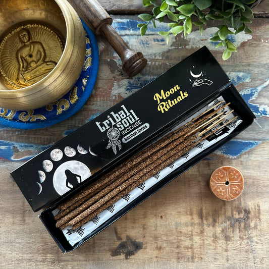 Tribal soul Spiritual incense // Hand Rolled sticks // with ceramic holder // Moon Ritual