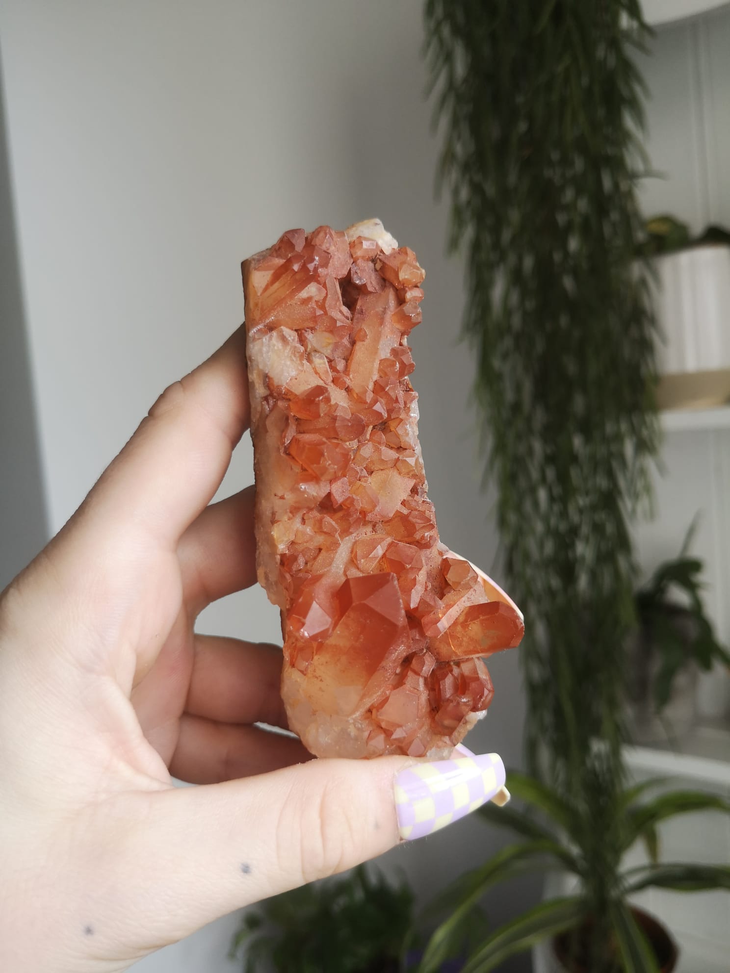 Tangram quartz bed // tangerine quartz cluster // approx 10.5cm x 3.4cm