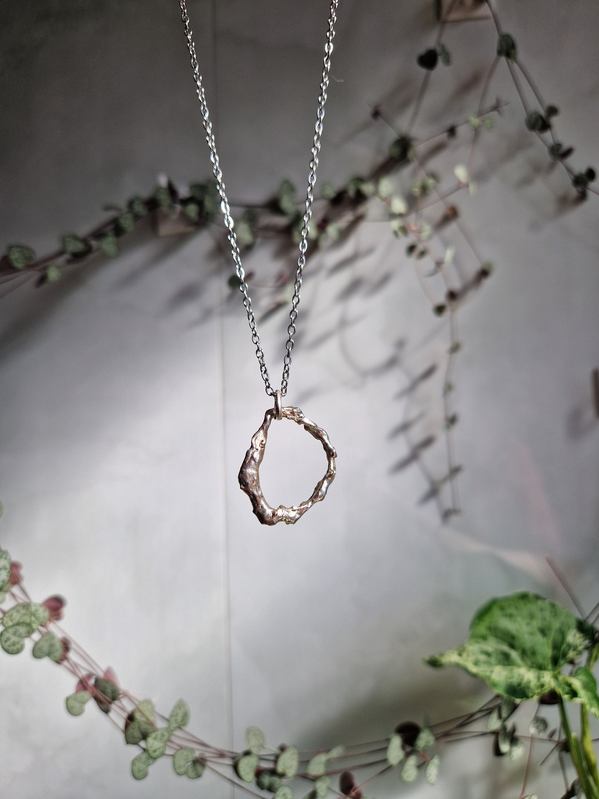Molten form pendant // 925 sterling silver