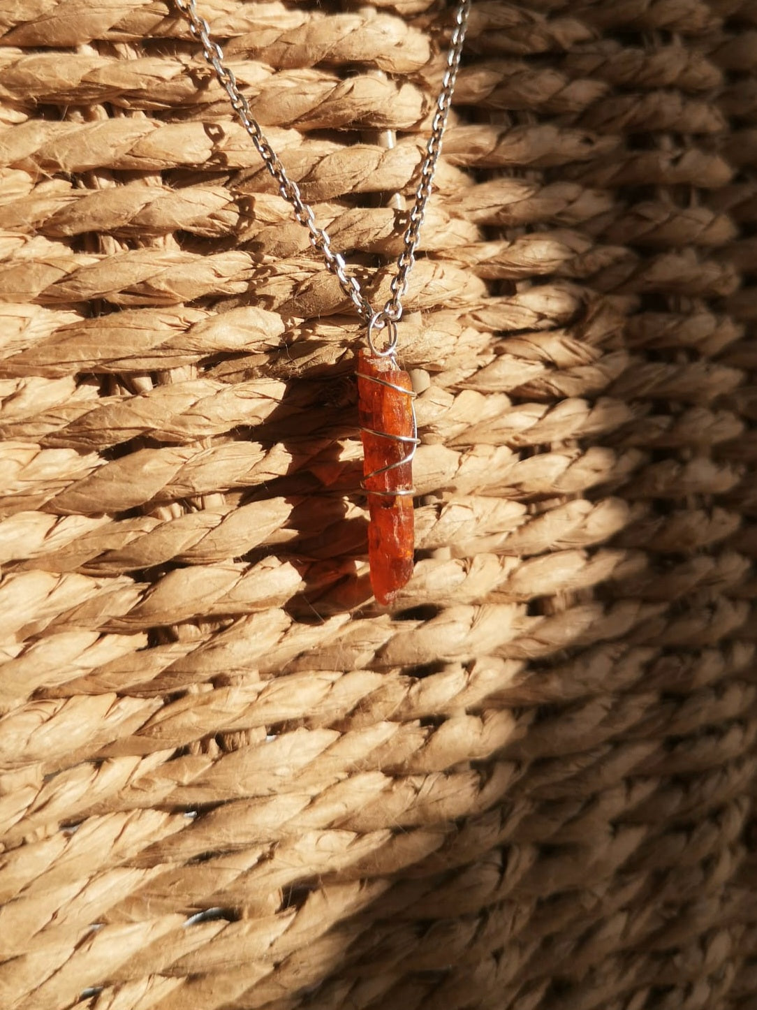 Rare orange kyanite pendant // 925-sterling-silver // with chain