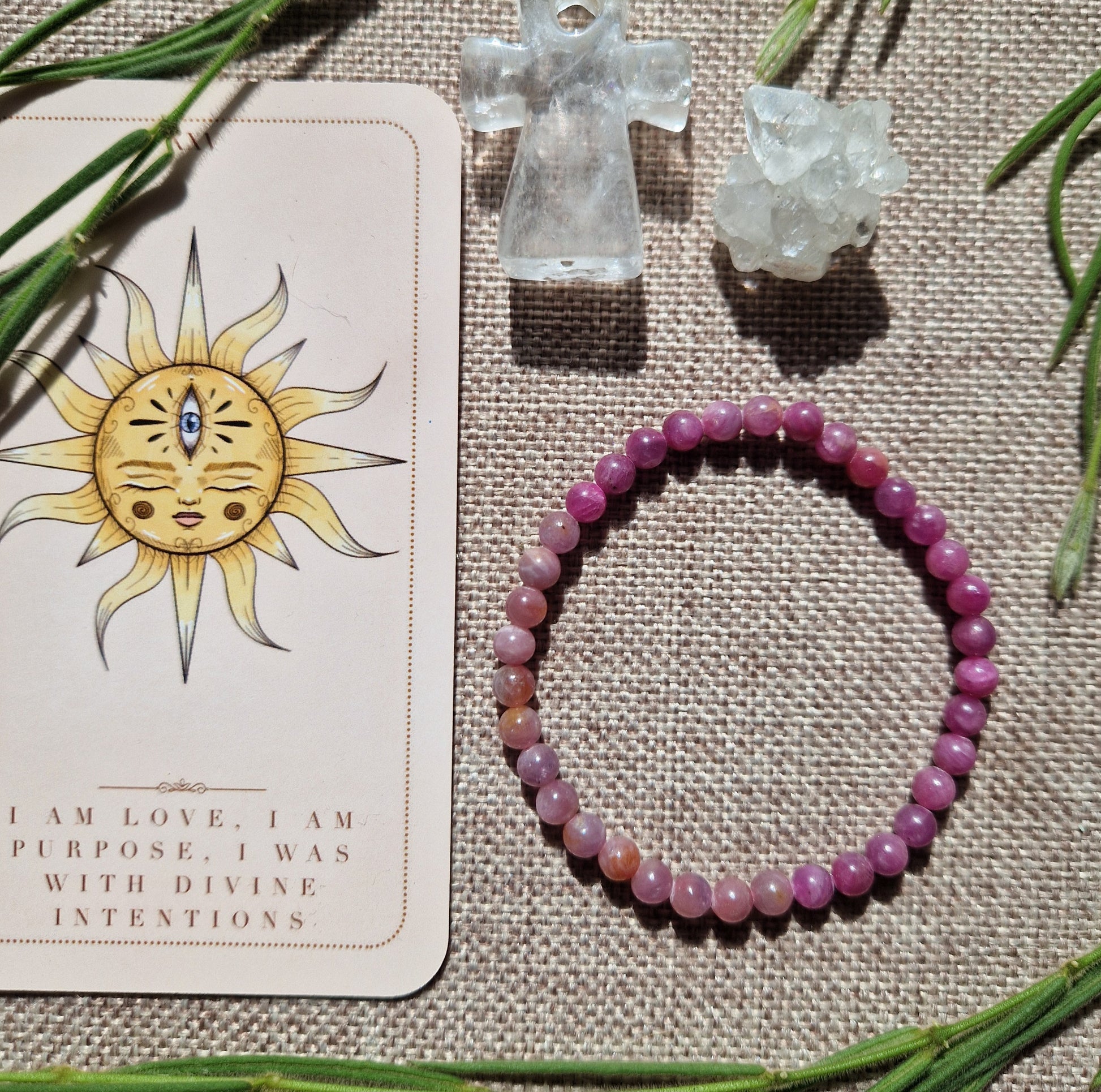 Natural ruby bracelet // Crystal healing // handmade elasticated Crystal healing bracelet