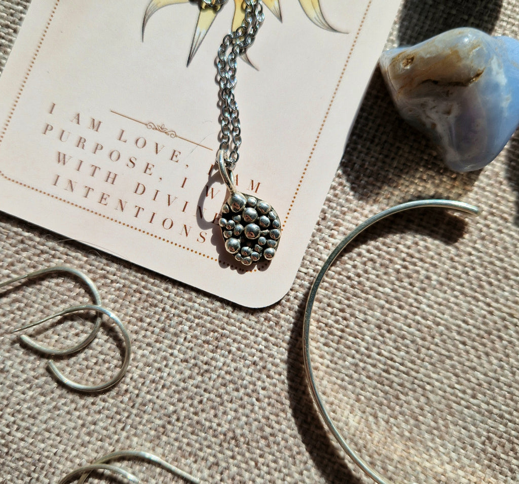 Handmade sterling silver bubble pendant with chain // handmade in Cleethorpes