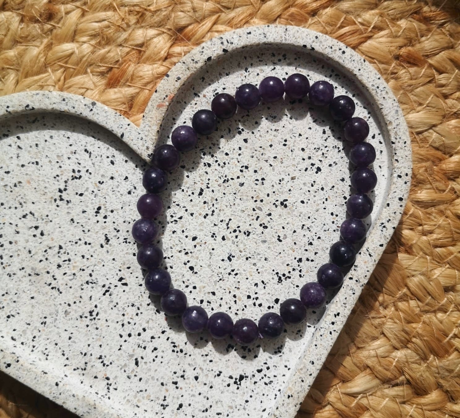 Lepidolite beaded bracelet 6mm