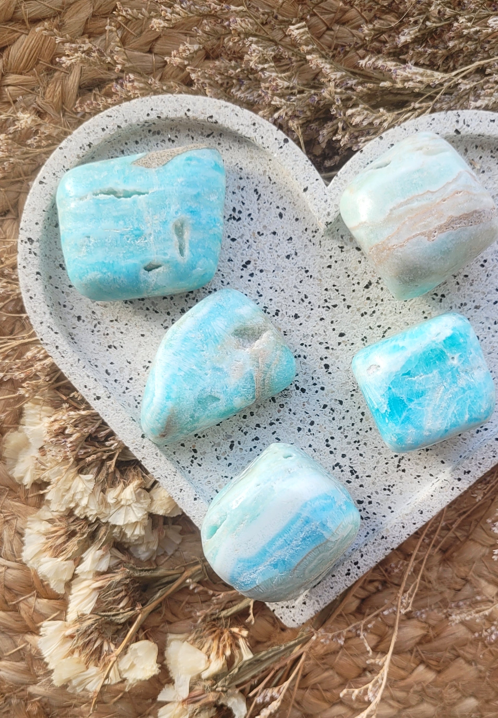 natural blue aragonite // Tumbled stone // meditation crystal // ethically sourced crystals // tumblestones