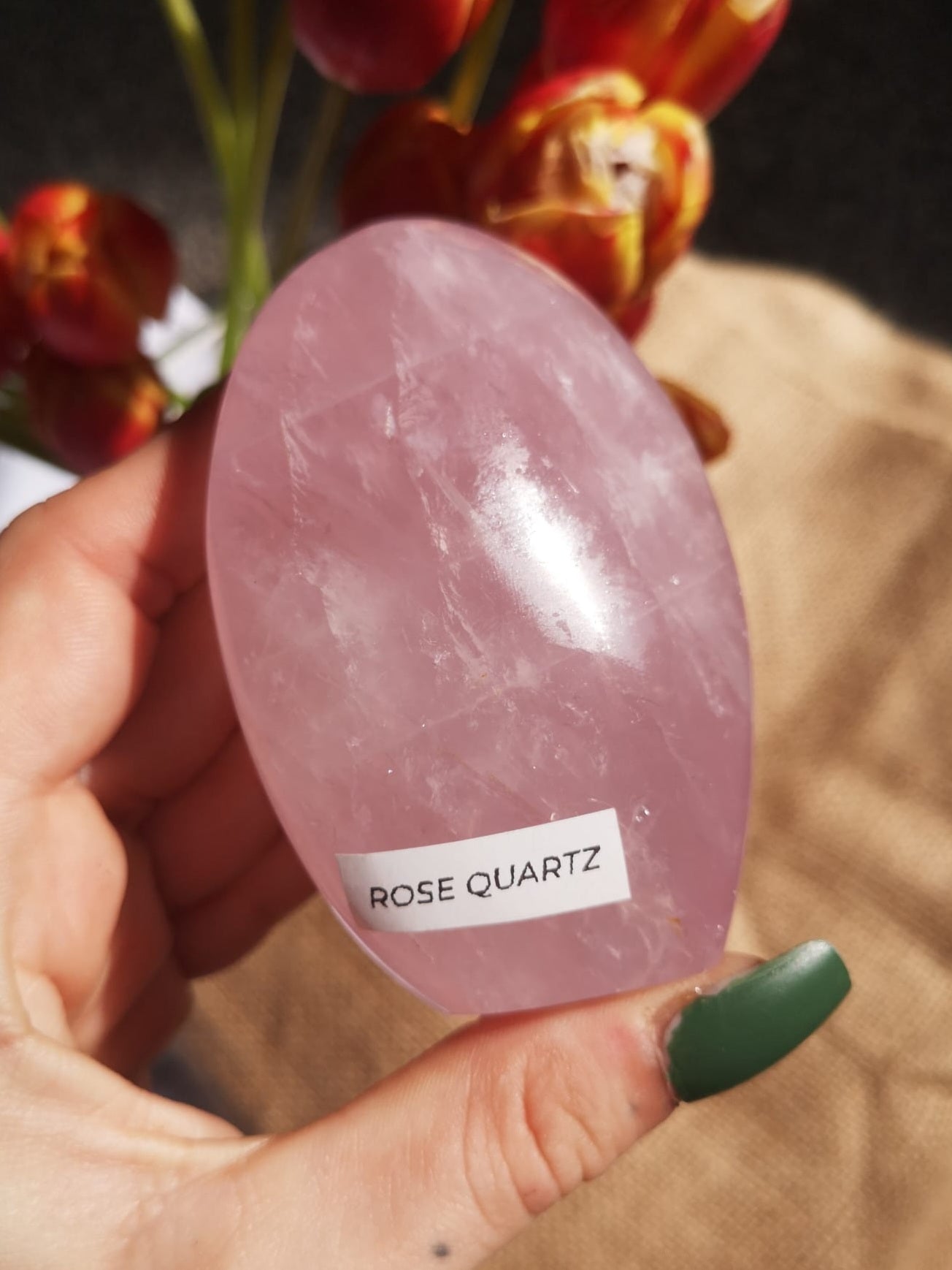 Natural gem Rose quartz free form // self love