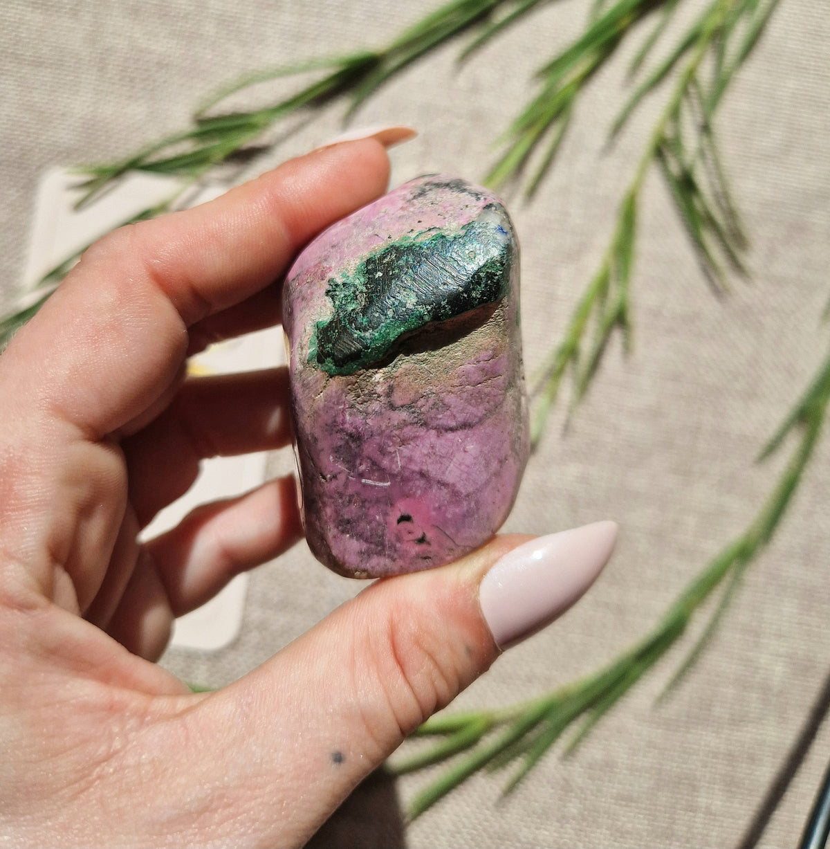 Cobalto calcite with malachite & Azurite polished specimen