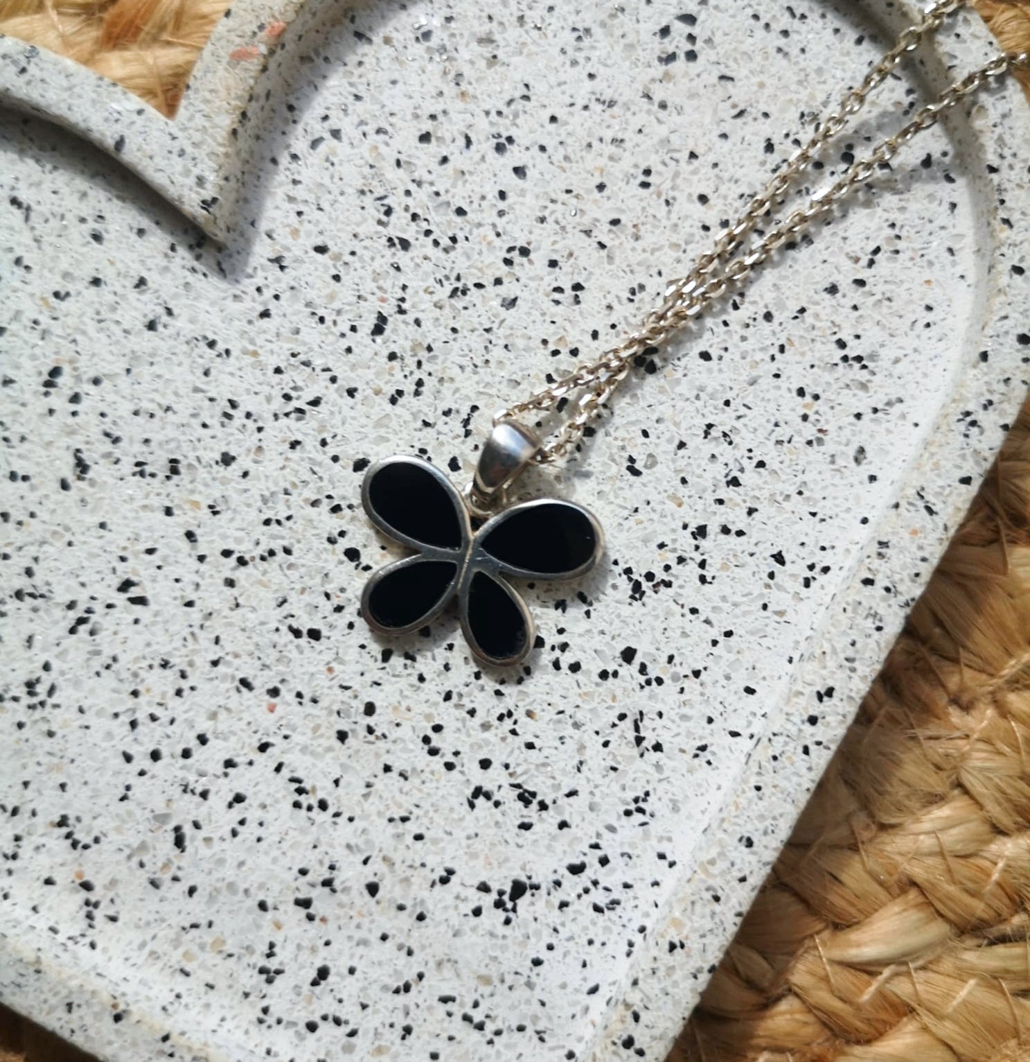 Genuine whitby jet pendant 925-sterling-silver