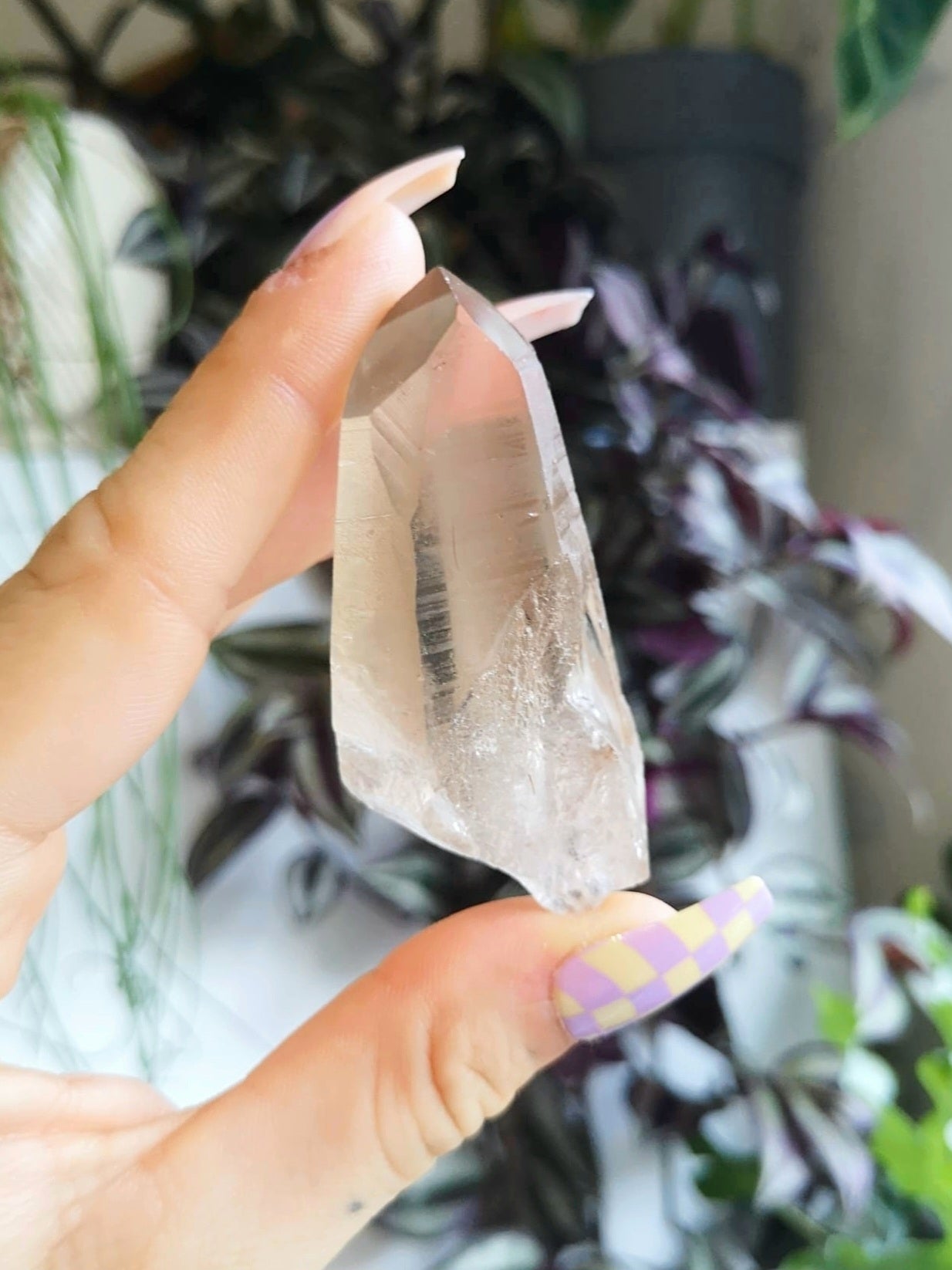Natural smokey lemurian seed quartz // Quartz point // approx 6.5cm