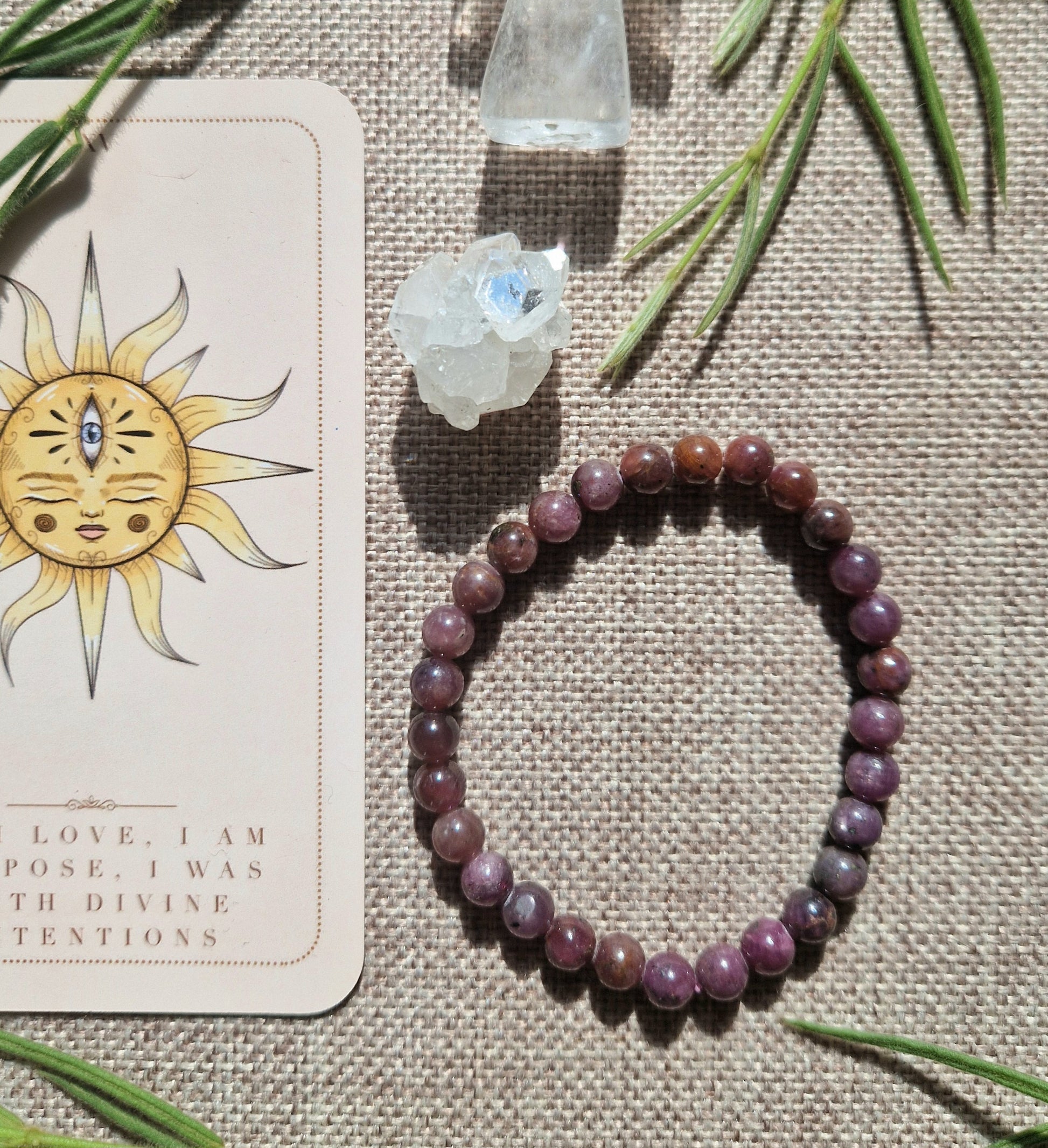 Natural ruby bracelet // Crystal healing // handmade elasticated Crystal healing bracelet