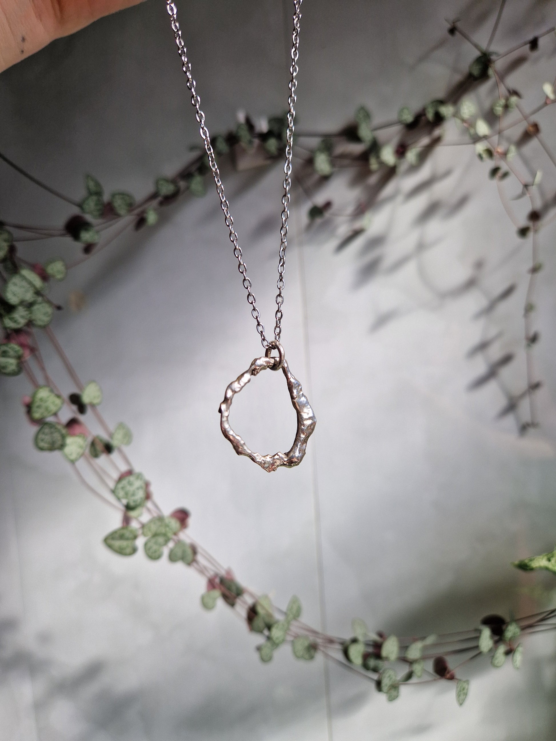 Molten form pendant // 925 sterling silver