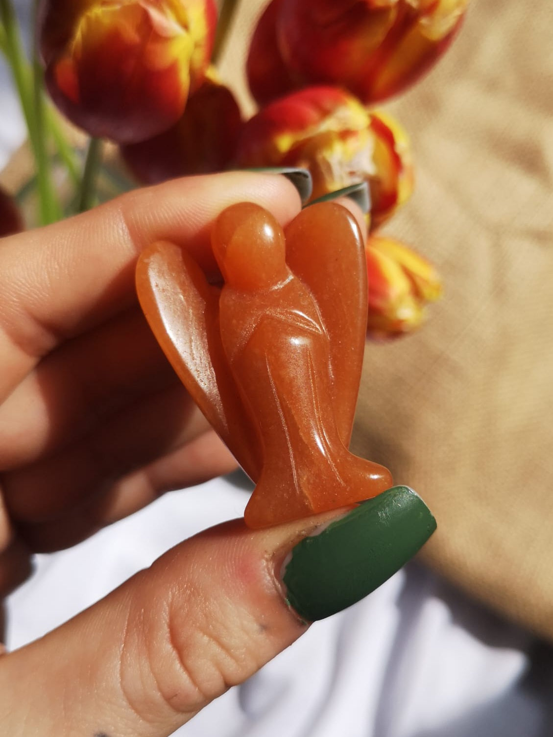 Orange aventurine angel