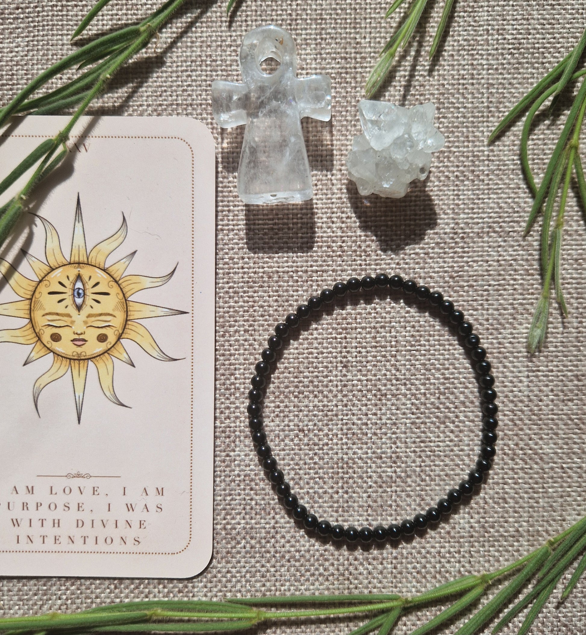 Black obsidian bracelet // Crystal healing // handmade elasticated Crystal healing bracelet