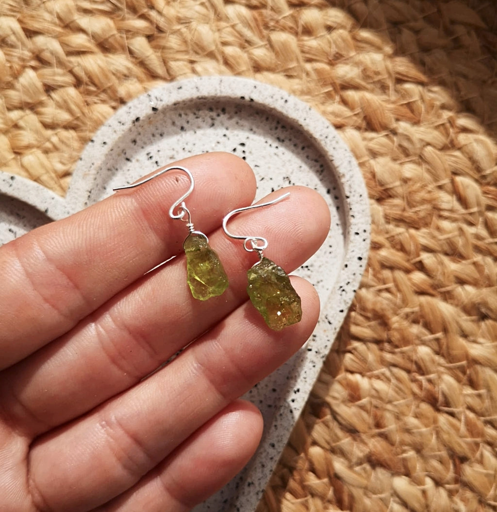 PRE ORDER - peridot dangle earrings // 925-sterling-silver