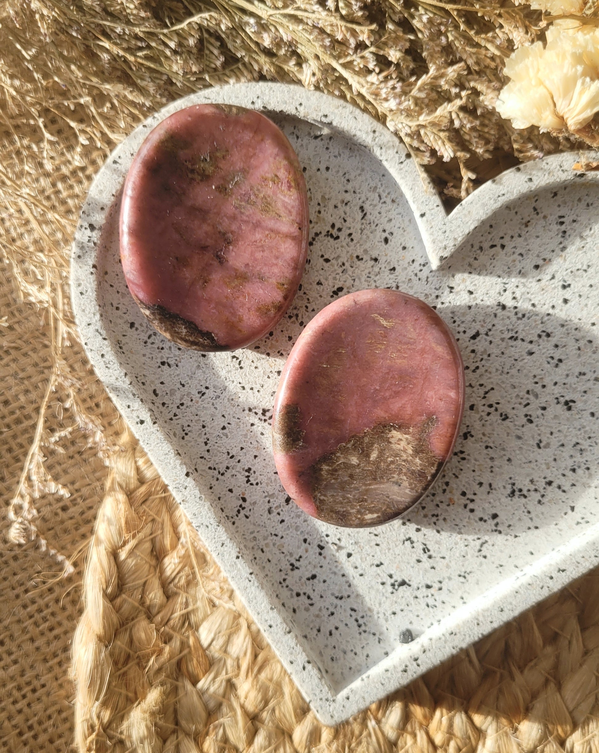 Rhodonite worry stone // meditation stone
