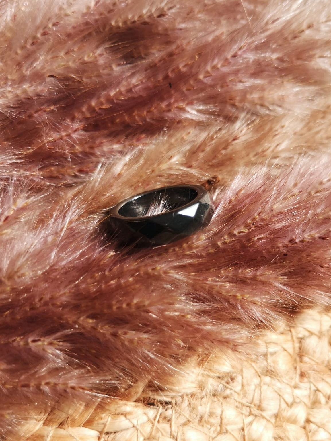 Faceted hematite ring x1 intuitively picked
