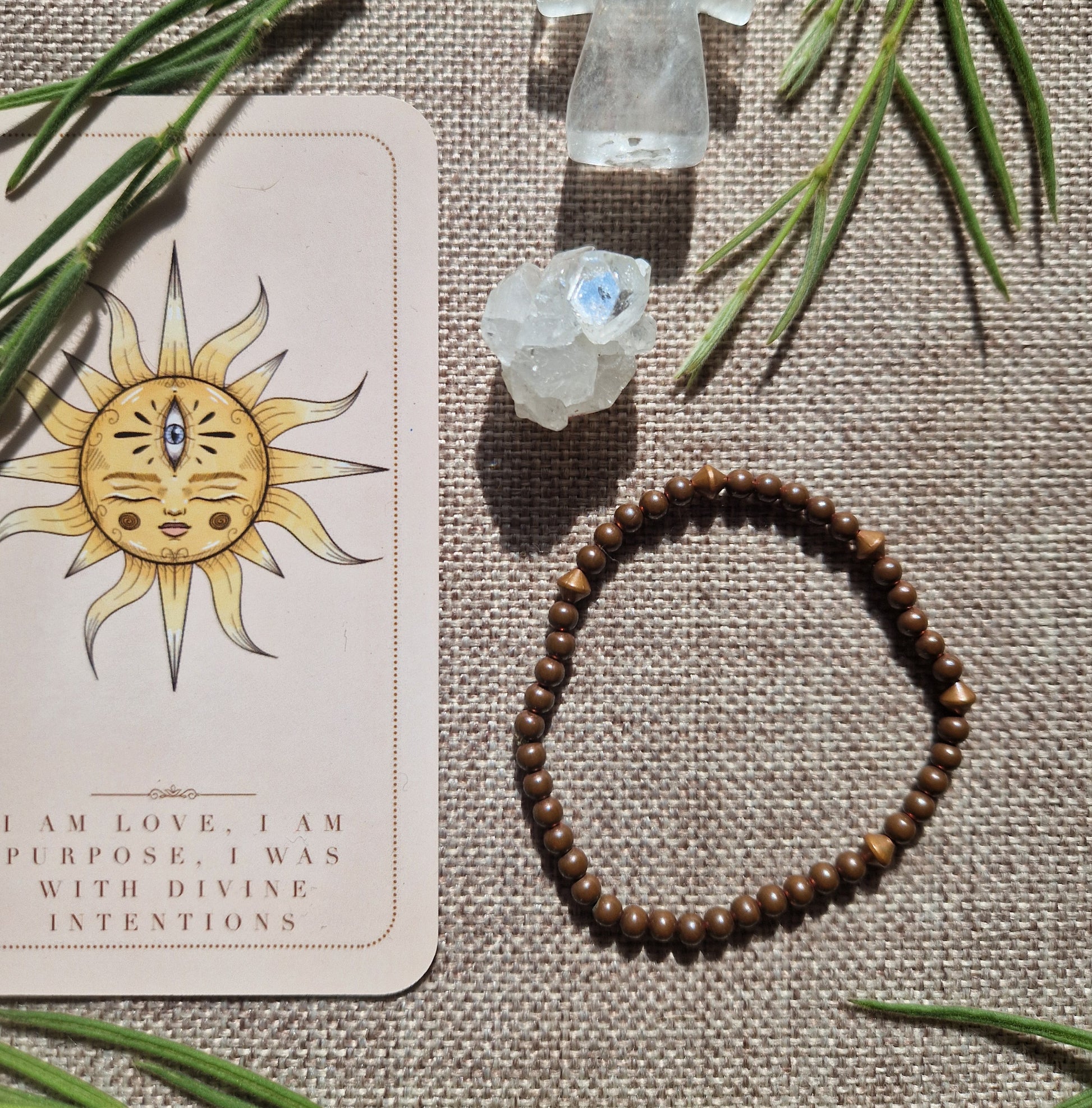 Natural copper bracelet // Crystal healing // handmade elasticated Crystal healing bracelet