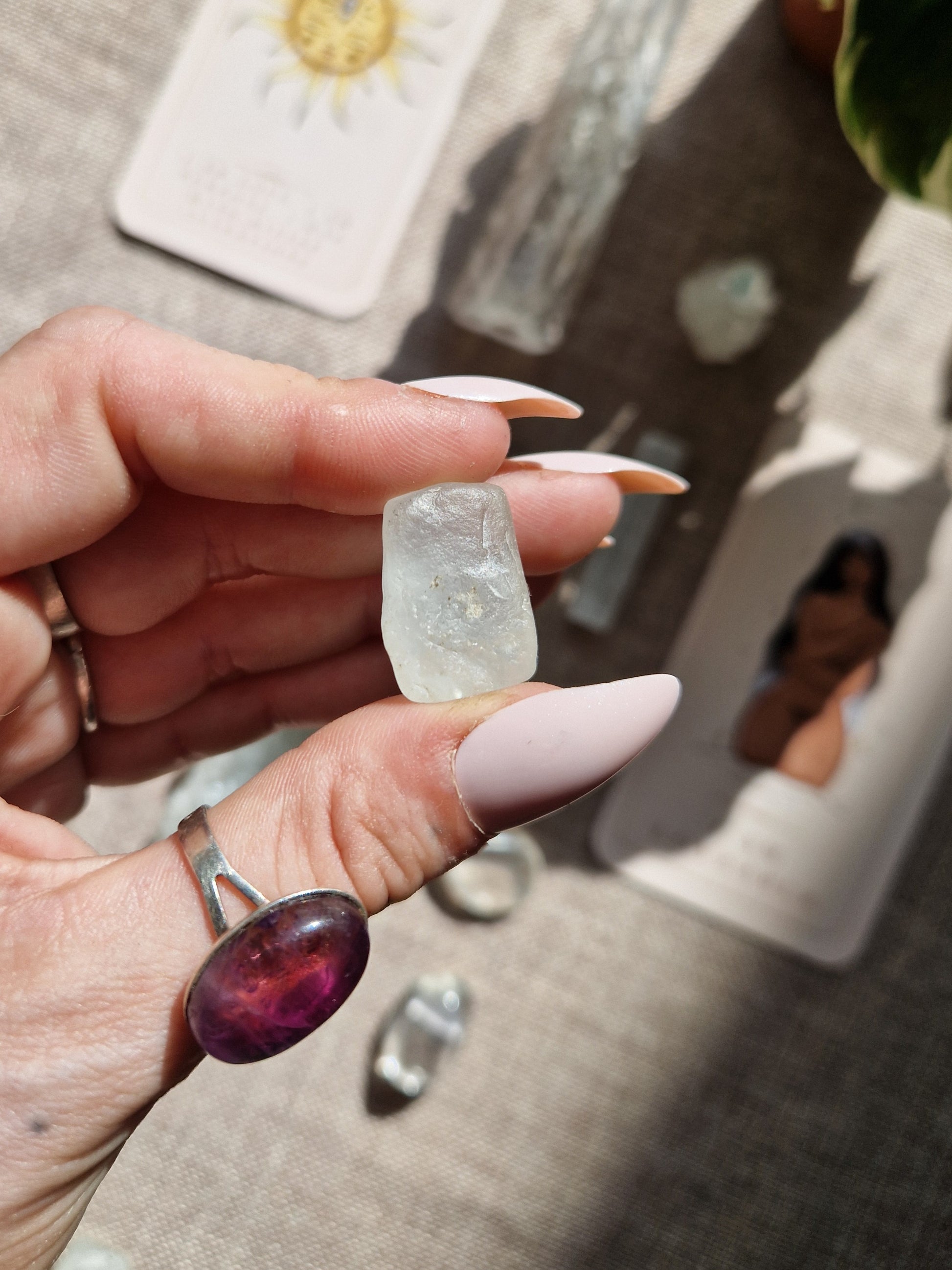 Natural raw blue topaz specimen // topaz crystal // Crystal healing