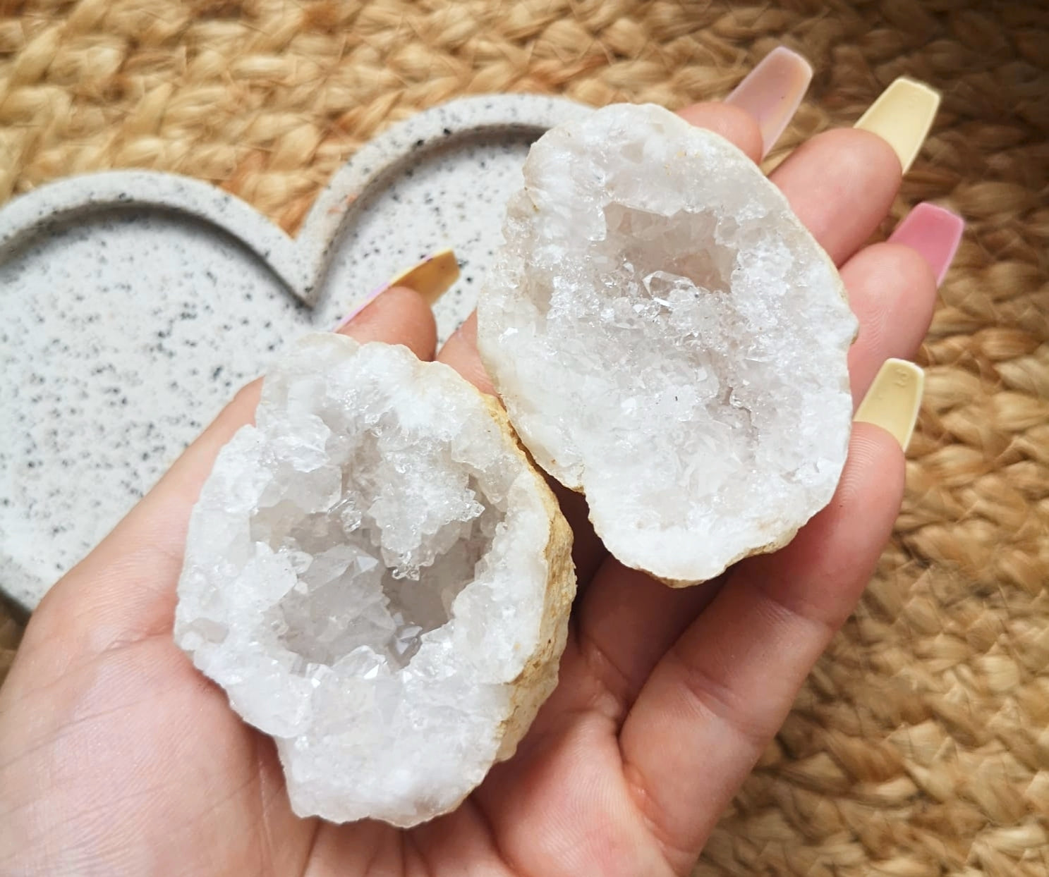 Quartz geode // Matching pair