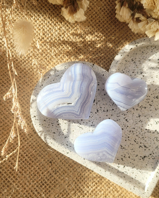Blue lace agate // crystal heart // rare crystal // crystal healing // gifts for her