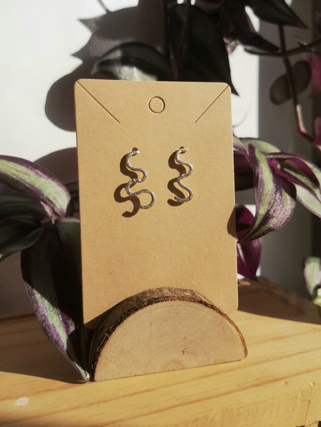 Textured metal squiggle earrings // Asymmetrical // hand polished // 925-sterling-silver