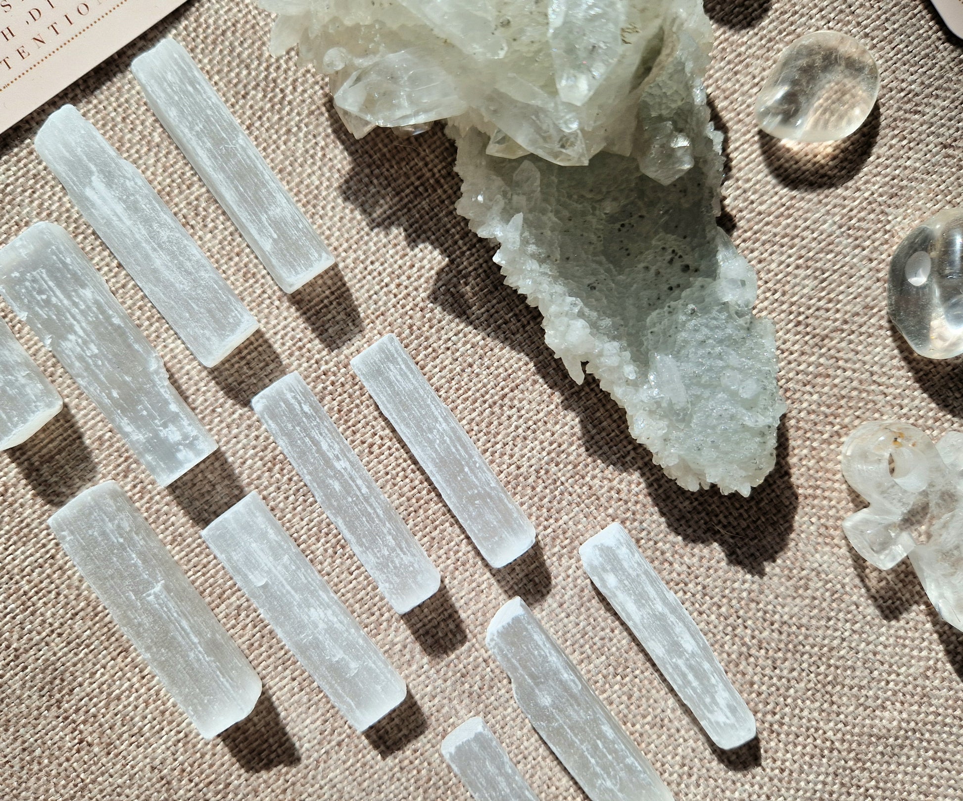 Small selenite cleansing sticks // Satin spar // Crystal healing // energy clearing