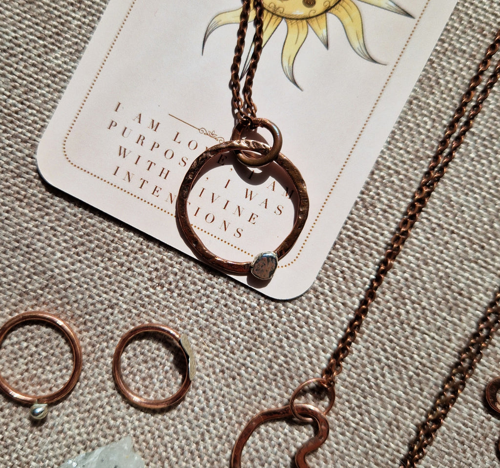 Handmade Copper & 925 sterling silver pendant // two tone // dual metal // handmade in Cleethorpes