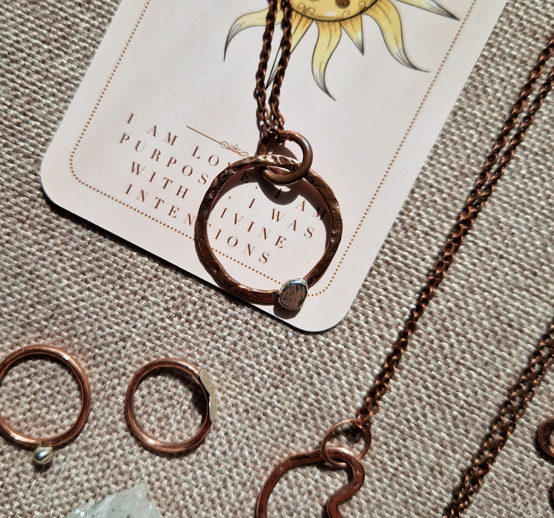 Handmade Copper & 925 sterling silver pendant // two tone // dual metal // handmade in Cleethorpes