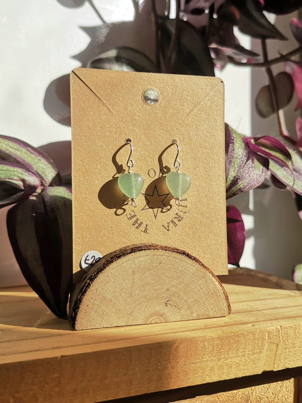 Green aventurine heart earrings // 925-sterling-silver